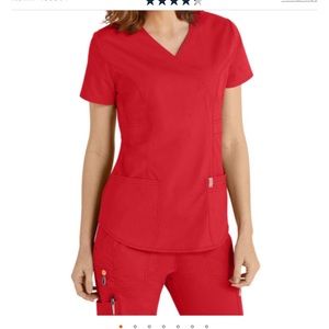 Brand new red scrub top